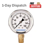 Measureman Rv Water Pressure Gauge 0-160 Psi 2" Dial 1/4" Npt Stainless. Fixed Price $18.39.