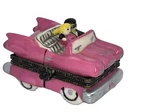 Trinket Box Midwest Of Cannon Falls Porcelain Hinged Treasure Pink Car 1950S. Fixed Price $65.55.