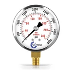 2-1/2" Pressure Gauge, Chrome Steel, 0-4000 Psi, Lower Mount 1/4" Npt. Fixed Price $16.65.