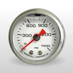 Marshall Nitrous Gauge CW01500; 0-1500 Psi 1-1/2 In. Liquid Filled, White/chrome. Fixed Price $26.08.