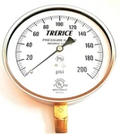 Stainless Steel Pressure Gauge, Lower Conn. 1/4" Npt 4.5"- Trerice (0 200 Psi). Fixed Price $24.99.