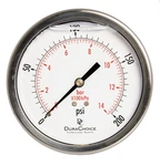 Oil Filled Pressure Gauge, Case, 1/4" Npt, Center Back Mount, 0-200PSI. Fixed Price $39.57.