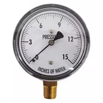 Kodiak Controls KC25-15"H2O Low Pressure Gauge, Bottom,. Fixed Price $38.79.