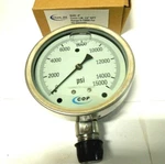 Gauge 4" Face Ss Case 0-15000 Psi 1/2" Npt Lower Liquid Filled 300II. Fixed Price $35.00.