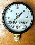 Usg 10-60PSI Pressure Gauge 1/2" Bottom Mount 4" Face Flange Osha. Fixed Price $54.00.