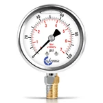 Liquid Filled Pressure Gauge 100 Psi 1/4" Npt Lower Mount Water Air Oil Gas 2.5". Fixed Price $19.78.