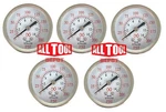 Qty 5 Air Pressure Gauge 2" Center Back Mount 1/4" Npt Dial - To 200 Psi. Fixed Price $23.99.