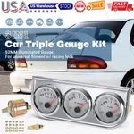 2" 52MM Oil Pressure Amp Meter Water Temp Triple Gauge 3 In 1 Set Chrome Panel. Fixed Price $26.99.