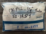 Three New Sealed Swagelok SS-1RS4 Integral Bonnet Needle Valves, 0.37 CV1/4 In.. Fixed Price $200.00.