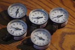 Lot Five Ashcroft 595-06 Pressure Gauge, 0-100 Psi All New Condition. Fixed Price $45.00.