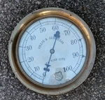 Antique 12" Ashcroft Brass Gauge Gillis Geoghegan New York. Fixed Price $395.00.