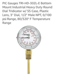 Pic Gauges TRI-HD-302L-E Bottom Mount Industrial Heavy Duty Round Dial. Fixed Price $35.00.