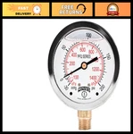 2.5" Liquid Filled Industrial Pressure Gauge, Brass Internals, Dual Scale 30" Hg. Fixed Price $40.49.