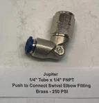 Jupiter 1/4" Tube X Fnpt Push To Connect Female Swivel Elbow Fitting. Fixed Price $8.95.