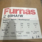 Furnas 69HA1W Pressure Switch Weather Proof Cut 120 Out 150 Psi Original. Fixed Price $199.00.
