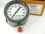 Ashcroft Duragauge Pressure Gauge, 0-1000 Psi, Q-4810/#1000-5, 1/2"LC. Fixed Price $75.00.