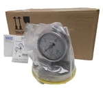 Sealed Wika 432.50 Diaphragm Pressure Gauge, 2" Cnx, 16BAR, CL150 Rf, Ptfe, Sil. Fixed Price $439.99.