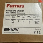 Furnas Weatherproof Pressure Switch 69HA2W W/ Nema 3 Enclosure 80 In 100 Out New. Fixed Price $169.00.