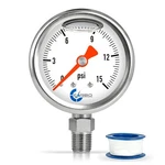 Carbo Gauge 0-15 Psi Fuel Pressure Oil 1.5" Liquid Filled, White Dial. Fixed Price $16.45.