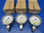 Noshok Glycerin Filled Pressure Gauges, Set Of 3 (1119-294). Fixed Price $125.00.