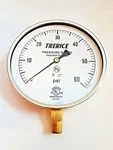 Stainless Steel Pressure Gauge, Lower Conn. 1/4" Npt 4.5"- Trerice (0-60 Psi). Fixed Price $24.99.