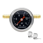 Fuel Pressure Gauge Kit 0-15PSI Stainless Steel, 1-1/2" Dial, Brass T-fitting. Fixed Price $27.99.