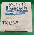 Ashcroft 50-EI60R-060 Bi-metal Thermometer 5" Dial 6" Stem To 200C. Fixed Price $67.50.