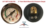 Air Compressor Pressure Hydraulic Gauge 2" Face Back Mount 1/4" Npt 0-200 Psi. Fixed Price $7.49.