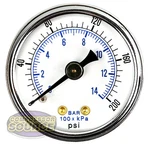 1/8" Npt Air Pressure Gauge 0-200 Psi Back Mount 1.5" Face. Fixed Price $12.95.