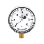 Cole-parmer KC25-30"H2O Pressure Gauge Size In. 2.5 1/4" Npt(m), Lower. Fixed Price $53.58.