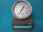 New Ashcroft 35 1009DH 02B 0-3000 Psig Pressure Gauge 3.5" 1/4" Back Connection. Fixed Price $19.99.