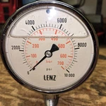 Lenz 4" Glycerine Filled Pressure Gauge 10000 Psi 3/4 Npt Used. Fixed Price $16.00.
