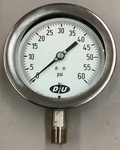Duro 5RPK4 4207-0433-CERT Pressure Gauge 0-60PSI 4.5"DIAL 1/2"NPT (B254). Fixed Price $225.00.