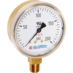 Global Industrial 2-1/2" Compressed Gas Gauge 200 Psi 1/4" Npt Lm Polished Brass. Fixed Price $45.00.