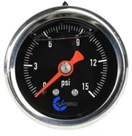 Carbo Gauge 0-15 Psi Fuel Pressure Oil 1.5" Liquid Filled, Black Dial. Fixed Price $16.45.