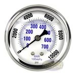 Liquid Filled 2.5" 10000 Psi Air Pressure Gauge Center Back Mount Mnt 202L-254U. Fixed Price $24.95.