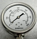 Marsh J7864P 63MM S.s. 1/4"NPT 0-600PSI Sever Service Gauge LOT/4. Fixed Price $60.00.