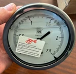 Nuova Fima En 837-1 Oil Filled Pressure Gauge, 4.25" Dimater. Fixed Price $16.50.