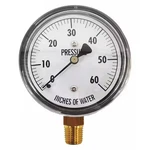 Kodiak Controls KC25-60"H2O Low Pressure Gauge, Bottom,. Fixed Price $34.29.