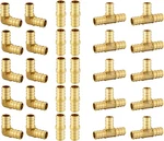 (pack Of 30) Efield 3/4" Pex Brass Crimp Barb Fittings: Tee, Elbow And Coupling,. Fixed Price $64.99.