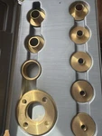 Kempston 99000 10 Piece Solid Brass Router Template Guide Kit With Adaptor. Fixed Price $20.00.