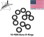 10X #008 Buna-n Nitrile 70 O-rings 3/16"ID 5/16"OD 1/16"CS Small. Fixed Price $8.66.