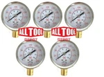 Qty 5 Air Pressure Gauge 2" Side Mount 1/4" Npt Dial - To 200 Psi. Fixed Price $23.99.