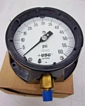 Ametek 60 Psi Gauge, Usa, 4-1/2" 1/4" Bottom, Surface Mount, 155008 Bronze Brass. Fixed Price $28.00.