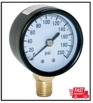 200 Psi Pressure Gauge With 1/4 In. Lower Connection Water Tank Bottom Show. Fixed Price $7.80.