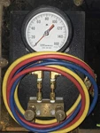 Itt Barton Sales 160 Psig Back Mount Pressure Gauge Manifold Red Blue Yellow Ho. Fixed Price $150.00.