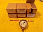 Lot Of 6 New Nuova Fima Glycerin Filled Pressure Gauges 2'' X 1/8 Npt 0-2,5 Bar. Fixed Price $59.00.