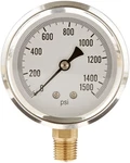 Pic S201L-254N 0-1500 Psi Pressure Gauge, 1/2 Dial, 1/4 Male Npt Connect. Fixed Price $23.53.