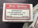 Marsh/bellofram G22702D-001 Oxygen Clean 2.5" Pressure Gauge. Fixed Price $45.00.