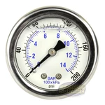 2" Back Mount 1/4 Liquid Filled 200 Psi Compressed Air Compressor Pressure Gauge. Fixed Price $25.95.